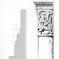 Collégiale Saint-Aignan de Saint-Aignan - Drawing, capital and profile of nave column