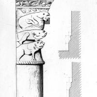 Collégiale Saint-Aignan de Saint-Aignan - Drawing, capital and profile of nave column