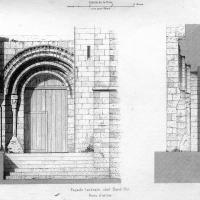 Collégiale Saint-Aignan de Saint-Aignan - Drawing, north portal detail and section