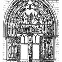 Basilique de Saint-Denis - Drawing, north transept, portal