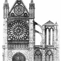 Basilique de Saint-Denis - Drawing, exterior, north transept elevation