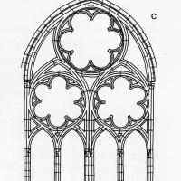 Basilique de Saint-Denis - Drawing, window tracery