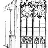 Basilique de Saint-Denis - Drawing, triforium and clerestory window tracery