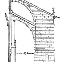 Basilique de Saint-Denis - Drawing, elevation of buttress