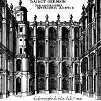 Chapelle de Saint-Germain-en-Laye - Drawing, chateau courtyard