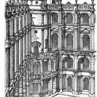 Chapelle de Saint-Germain-en-Laye - Drawing, perspective view of the courtyard