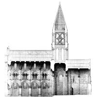 Église Saint-Pierre-Saint-Paul de Santeuil - Drawing, longitudinal section