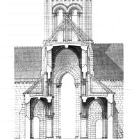 Église Saint-Pierre-Saint-Paul de Santeuil - Drawing, transverse section