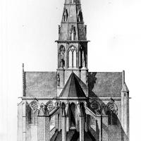 Église Notre-Dame de Semur-en-Auxois - Drawing, exterior, transverse chevet elevation