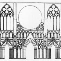 Cathédrale Notre-Dame de Strasbourg - Drawing, western frontispiece, portals