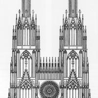 Cathédrale Notre-Dame de Strasbourg - Exterior, western frontispiece, elevation of original plan