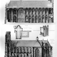 Cathédrale Saint-Étienne de Toul - Drawing, longitudinal section and elevation