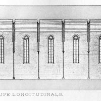 Église des Jacobins - Drawing, longitudinal section of the refectory