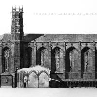 Église des Jacobins - Drawing, longitudinal elevation, north side of the church