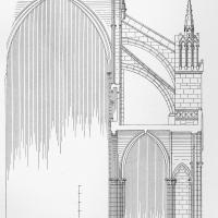 Cathédrale Notre-Dame de Tournai - Drawing, transverse nave and aisle section