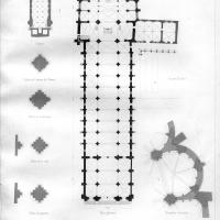 Église Sainte-Marie-Madeleine de Vézelay - Floorplan, pier sections and floorplan details