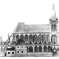Église Saint-Severin - Drawing, longitudinal elevation of north side