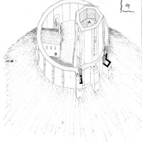Château de Gisors - Axonometric drawing of the castle on the mound, third phase of construction
