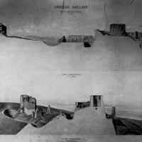 Château Gaillard - Transverse and longitudinal sections of Château Gaillard by Malençon, 1885