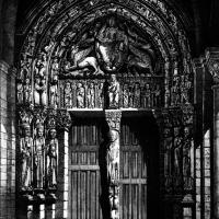 Église Saint-Loup de Saint-Loup-de-Naud - Exterior, western frontispiece, portal drawing
