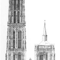 Onze-Lieve-Vrouwekathedraal - Drawing of exterior elevation of western fronstispiece