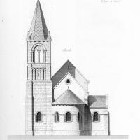 Église Saint-Martin de Frouville - Drawing, transverse elevation, east chevet