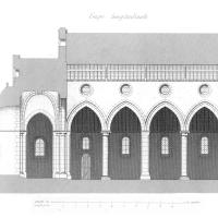 Église Saint-Martin de Frouville - Drawing, longitudinal section, north side