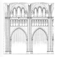 Cathédrale Saint-Pierre de Genève - Drawing, longitudinal elevation, nave