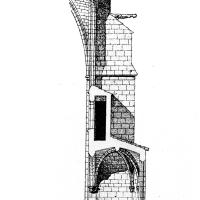 Église Sainte-Marie-de-Lamourguier de Narbonne - Drawing, section of wall and buttressing
