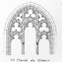 Église Sainte-Marie-de-Lamourguier de Narbonne - Drawing, detail of choir tracery