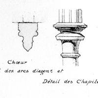 Église Sainte-Marie-de-Lamourguier de Narbonne - Drawing, choir chapel column details