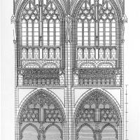 Église Saint-Jacques de Liège - Drawing, longitudinal elevation