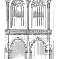 Église de Saint-Riquier - Drawing, longitudinal elevation