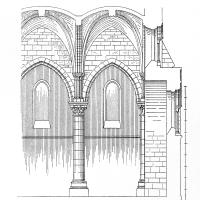 Église Saint-Étienne de Vernouillet - Drawing, longitidinal elevation