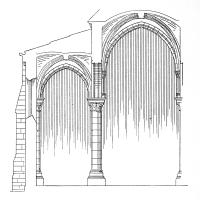 Église Saint-Étienne de Vernouillet - Drawing, transverse section of nave and aisle
