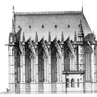 Chapelle du Château de Vincennes - Drawing, longitudinal elevation
