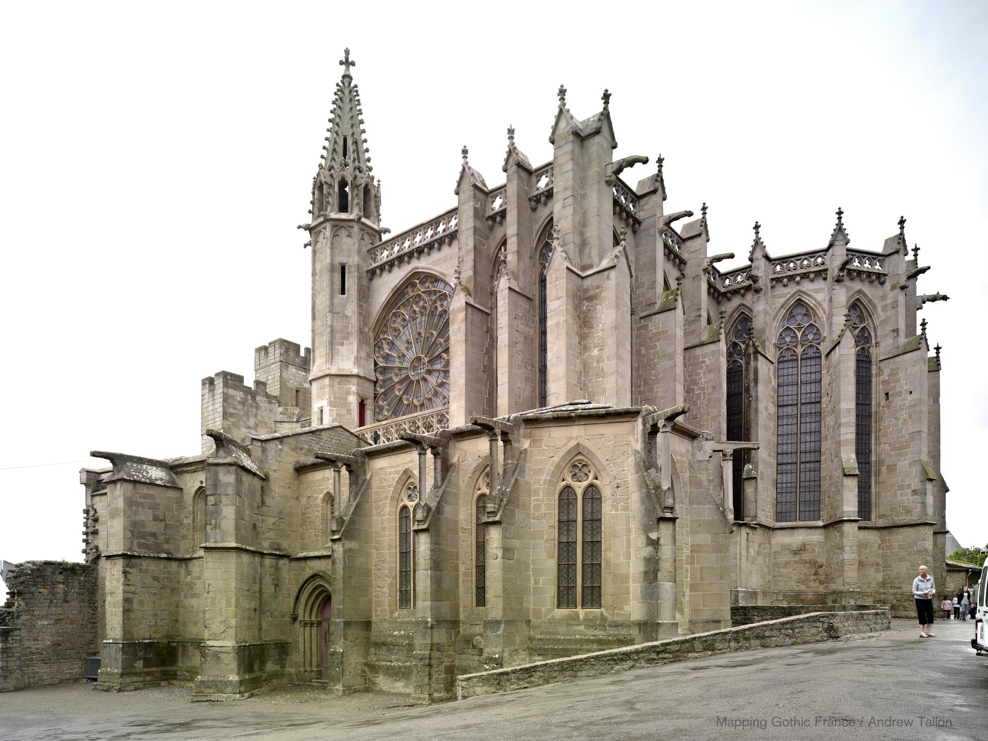 Église Saint-Nazaire de Carcassonne - Exterior, south transept, chevet elevation Église Saint-Nazaire de Carcassonne - Exterior, south transept, chevet elevation
