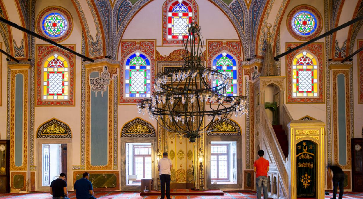 Sinan Pasha Camii - Interior: Central Prayer Hall, Qibla Wall, Mihrab Niche, Minbar