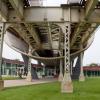 McCormick Tribune Campus Center - Green Line Elevated Tracks passing over McCormick Center